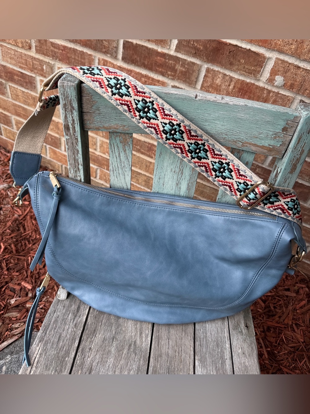 Urban Originals (Anthropologie) Luna Vegan Leather Half Moon Slouchy Xbody Bag